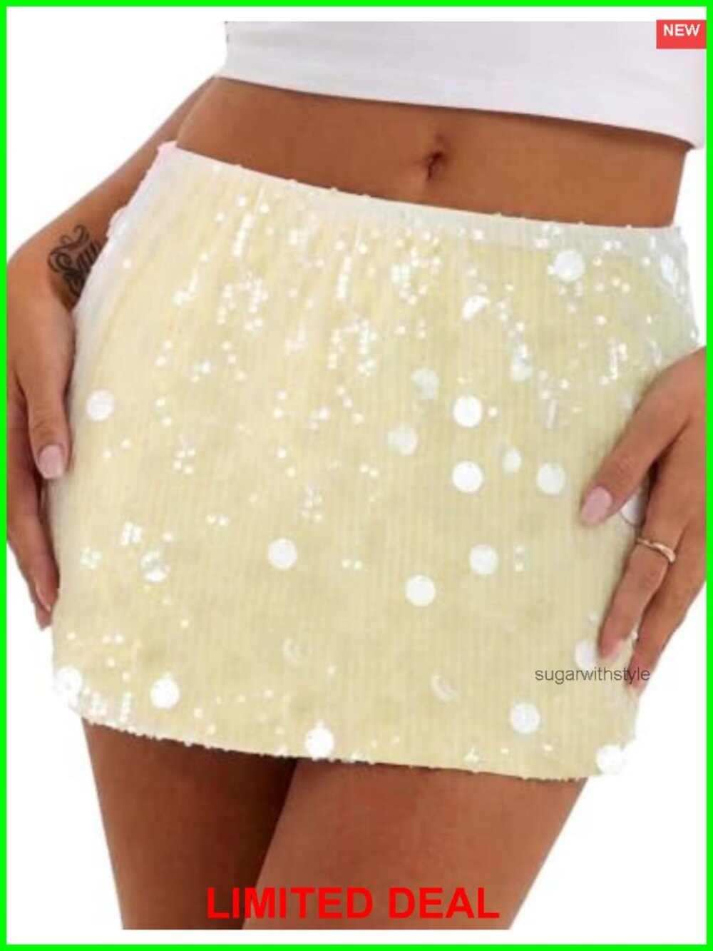 Women's Sparkly Sequin Mini Skirt Bodycon Party Night Out Clubwear